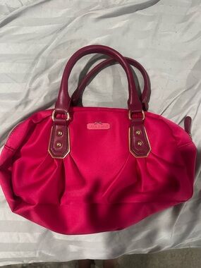 Victoria's Secret Hot Pink Mini Satchel with Dark Pink Trim